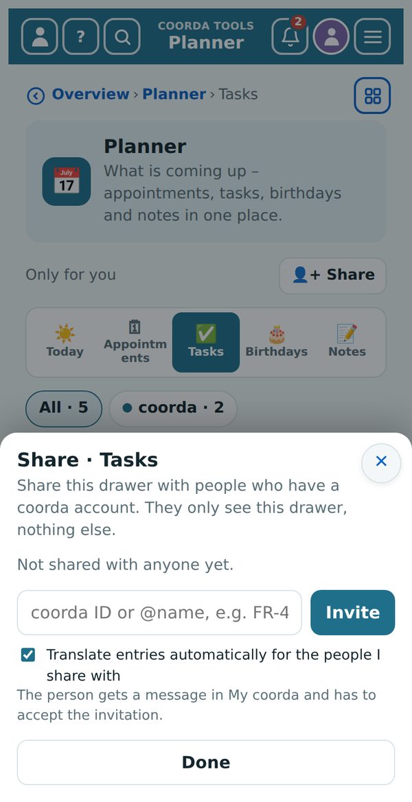 Sharing a drawer