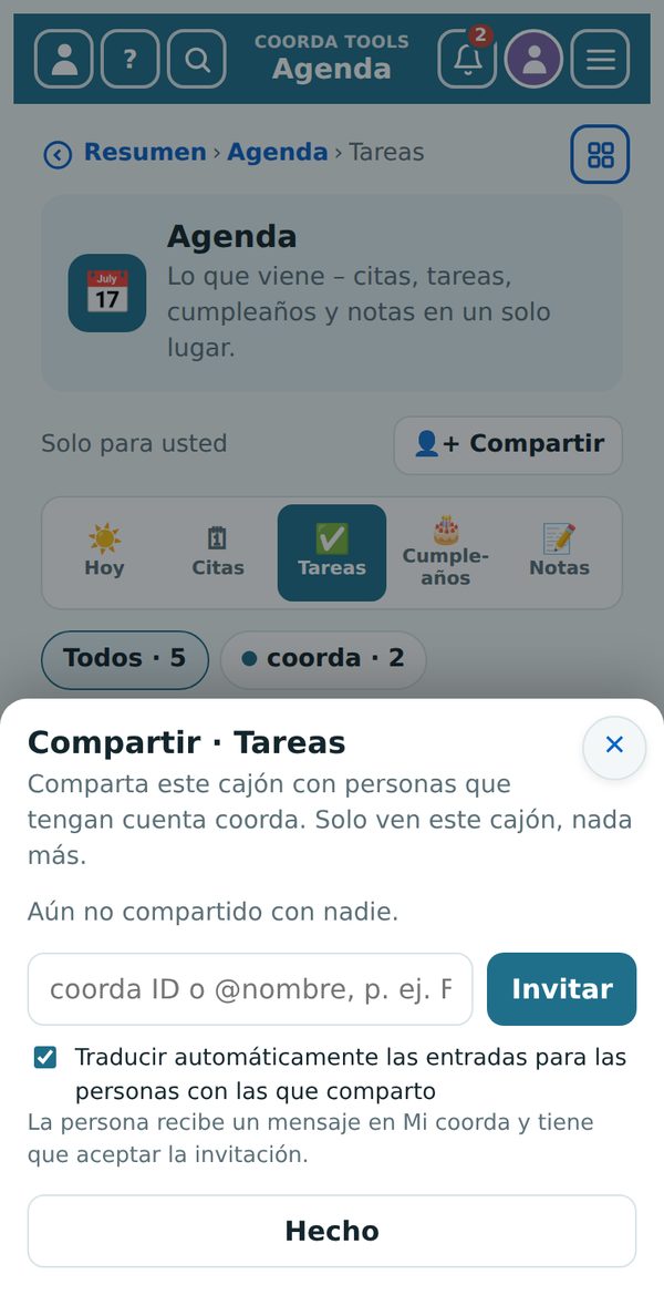 Compartir un cajón