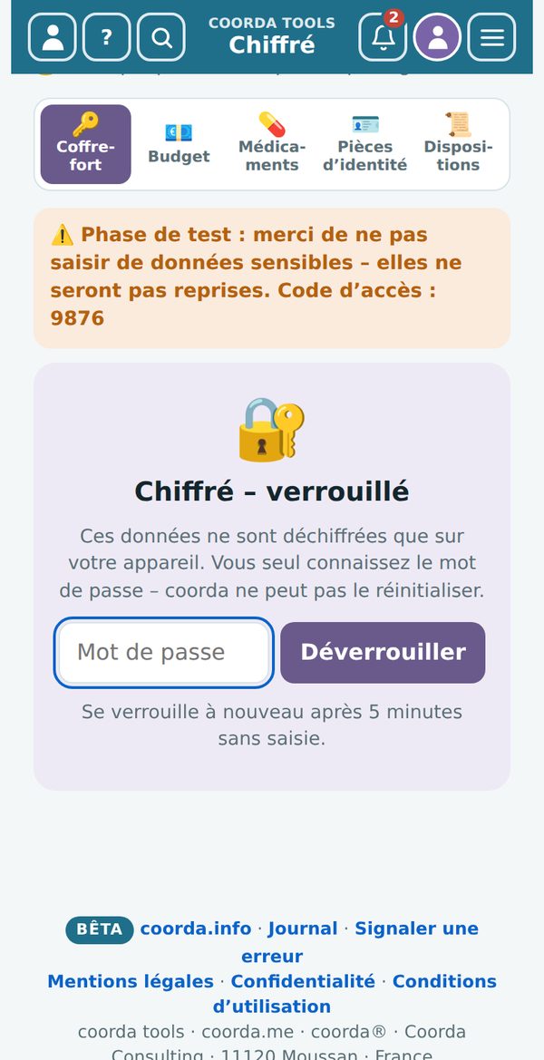 L’armoire chiffrée – verrouillée