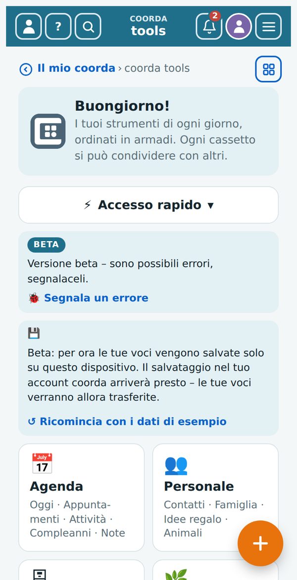 La panoramica con gli armadi