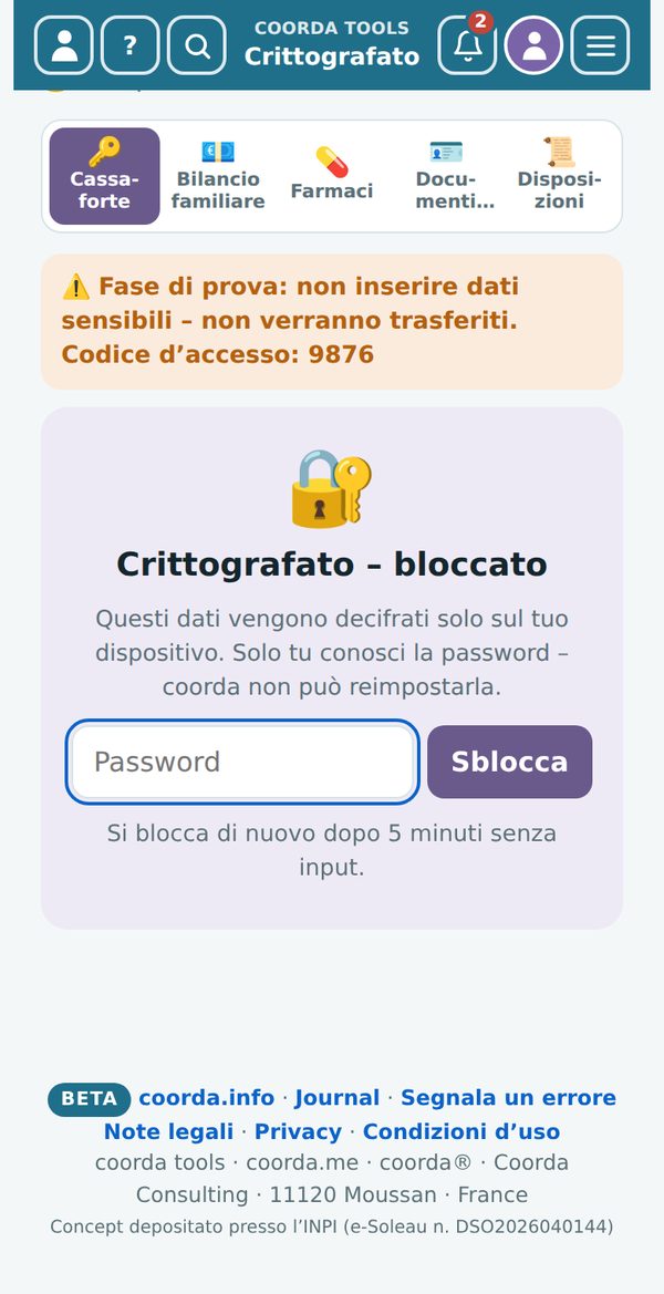 L’armadio crittografato – bloccato