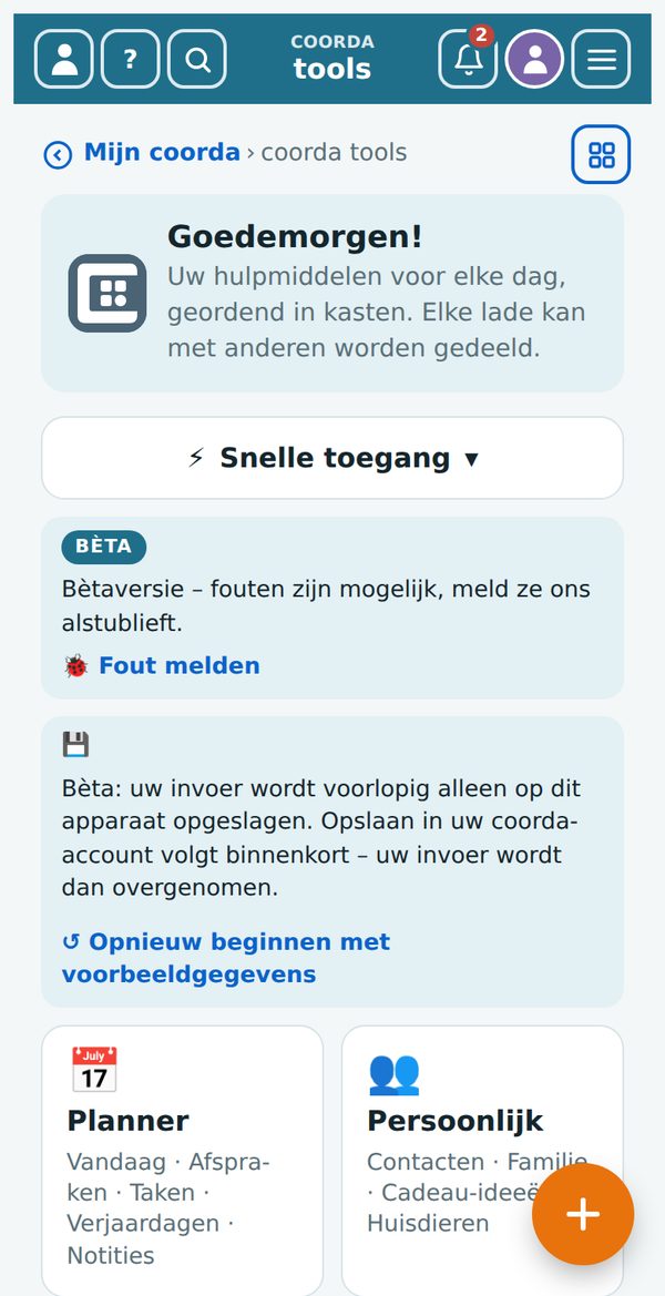 Het overzicht met de kasten