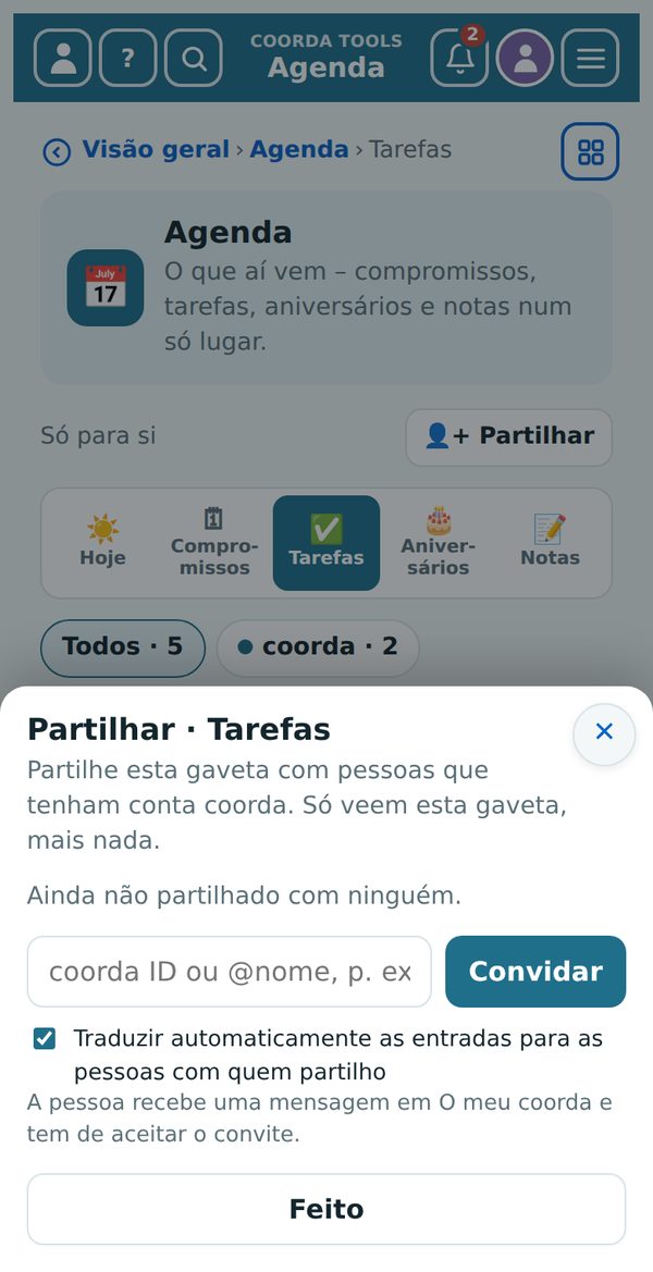 Partilhar uma gaveta