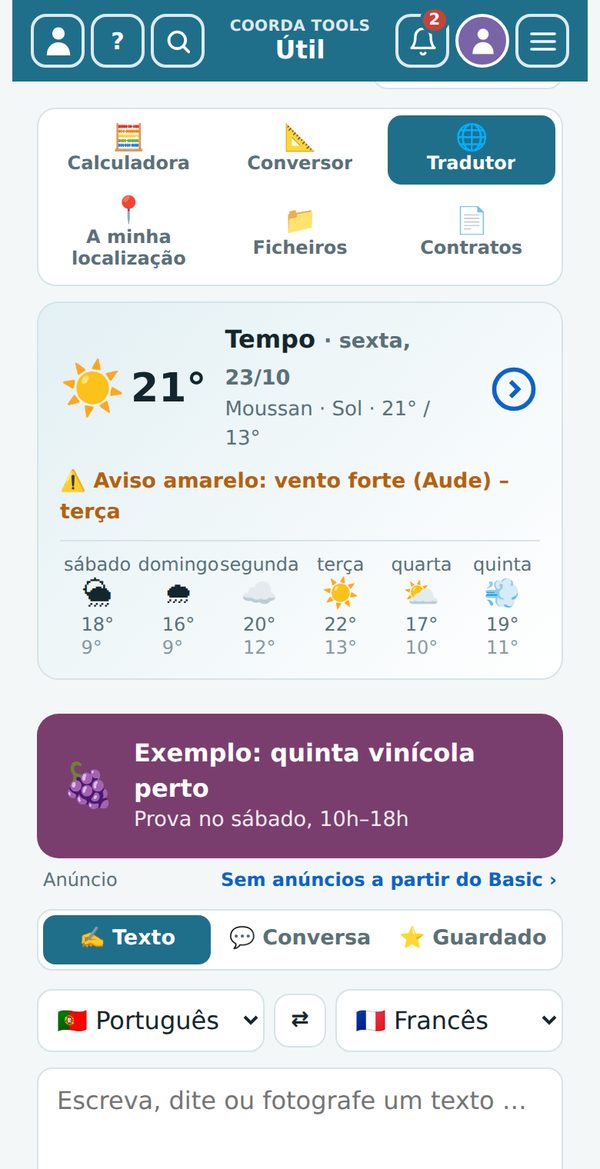 Útil › Tradutor, por cima o mosaico do tempo