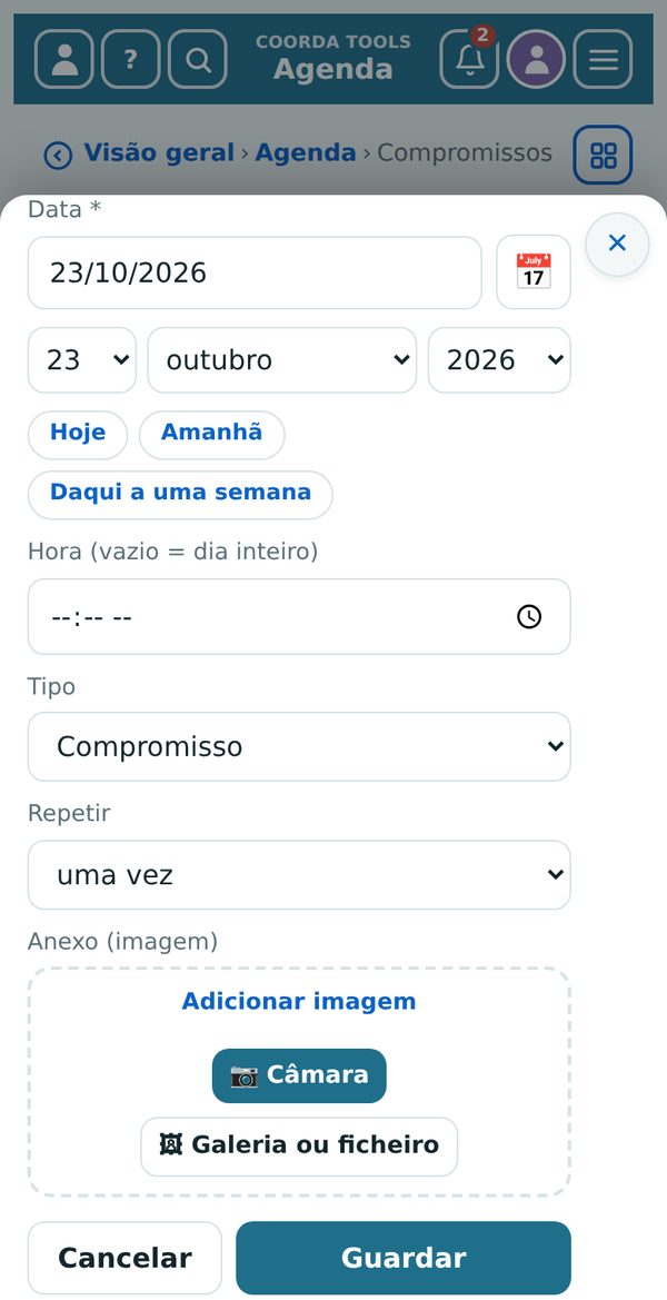 Introduzir datas